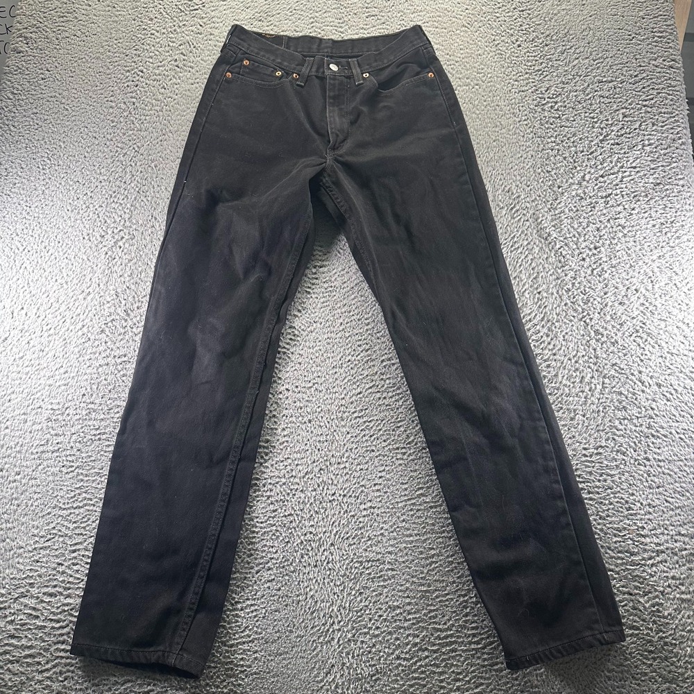 Levi's 550 Jeans Mens 29x34 Black Cotton Denim Straight Leg Workwear Travel